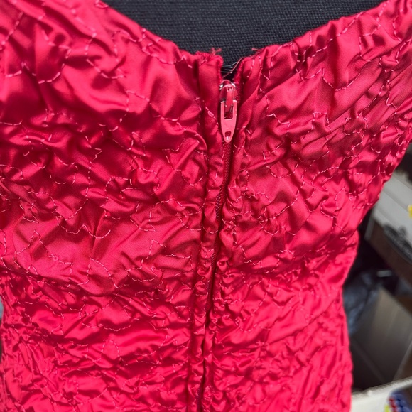 VTG 80s Prom Dress Red Layered Ruffled Size 5/6 with drop waist - Picture 6 of 10